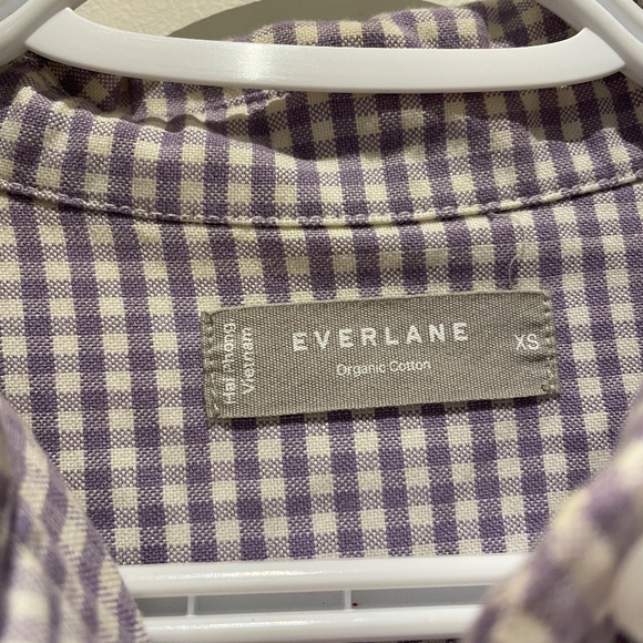 Everlane - Boxy Oxford Dark Plum Gingham - Picture 3 of 4